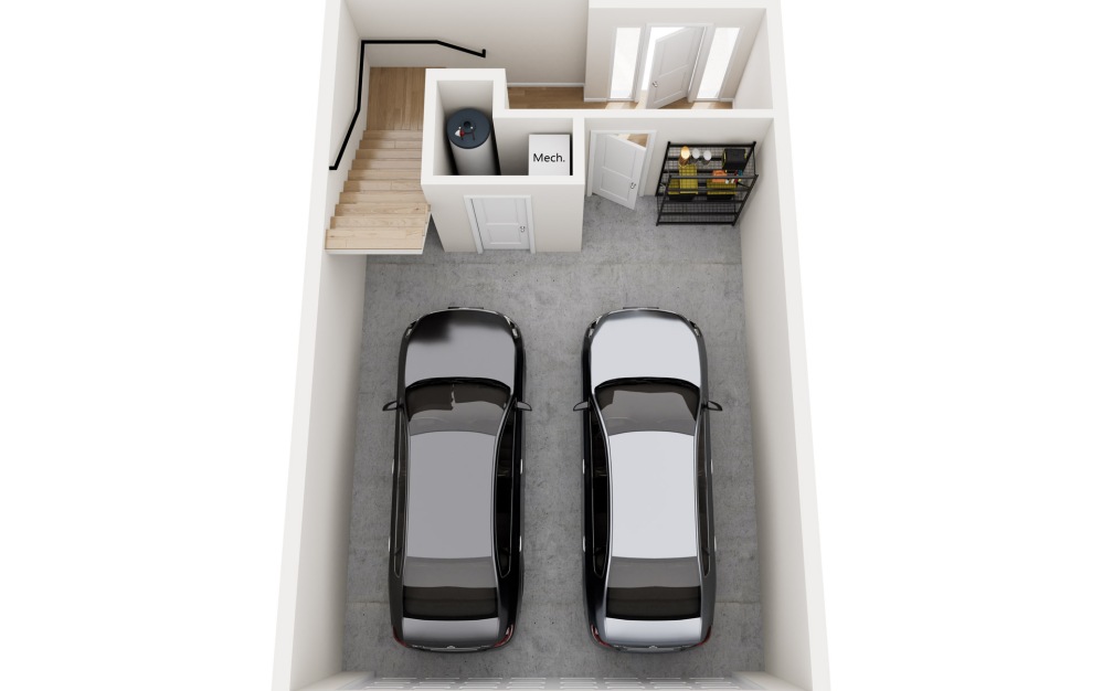 Traverse - 2 bedroom floor plan layout with 2.5 bathrooms and 1306 square feet (Floor 1)