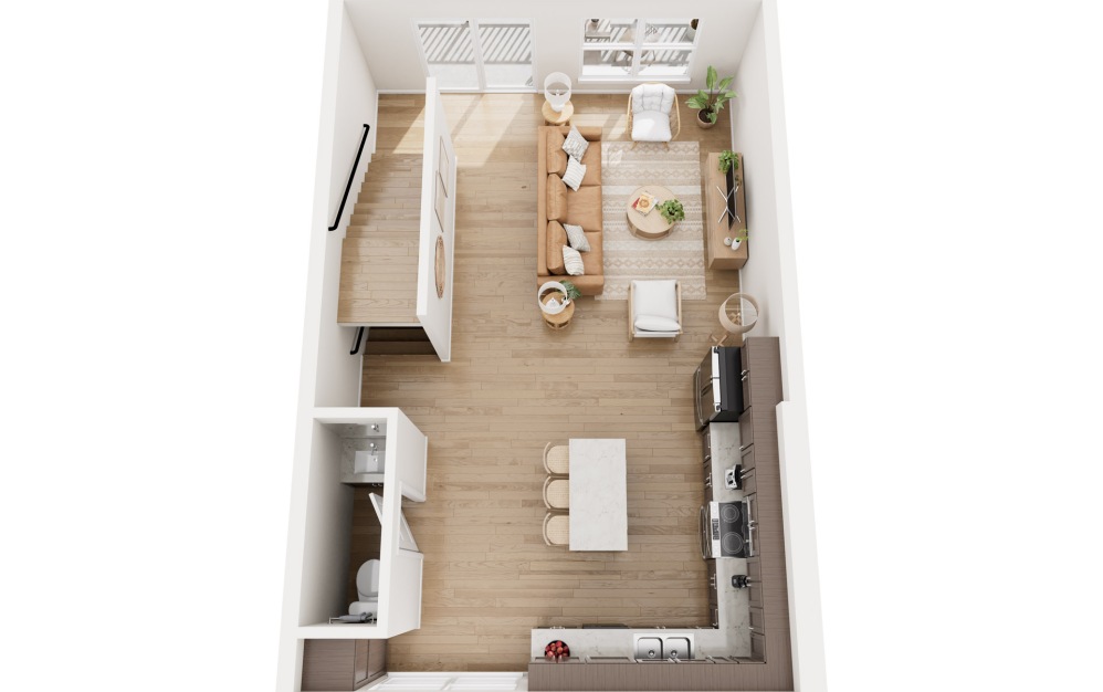 Traverse - 2 bedroom floor plan layout with 2.5 bathrooms and 1306 square feet (Floor 2)