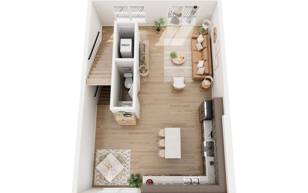 Ascent - 3 bedroom floor plan layout with 2.5 bathrooms and 1504 square feet (Floor 2)