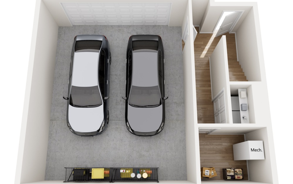 Overlook - 3 bedroom floor plan layout with 2.5 bathrooms and 1708 square feet (Floor 1)