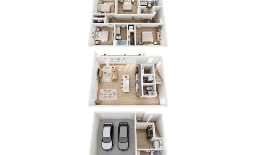 Summit - 4 bedroom floor plan layout with 3.5 bathrooms and 1997 square feet
