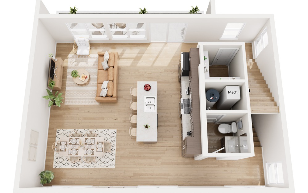 Summit - 4 bedroom floor plan layout with 3.5 bathrooms and 2015 square feet (Floor 2)